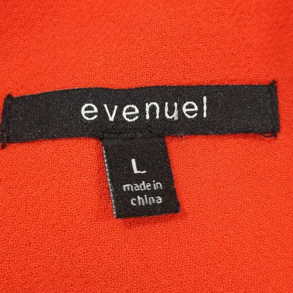 EVENUEL BRIGHT ORANGE COLLARLESS JACKET WOMEN SIZE L - Picture 4 of 9